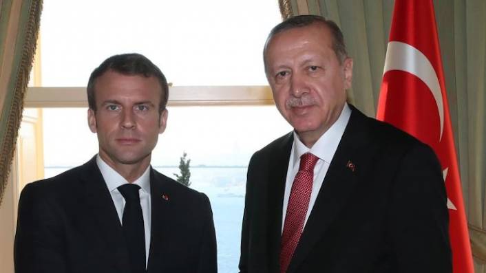 Erdoğan, Macron ile görüştü
