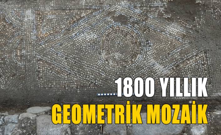 Bergama'da 1800 yıllık geometrik desenli mozaik bulundu