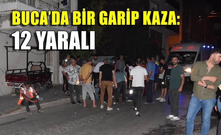 İzmir'de bir garip kaza: 12 yaralı