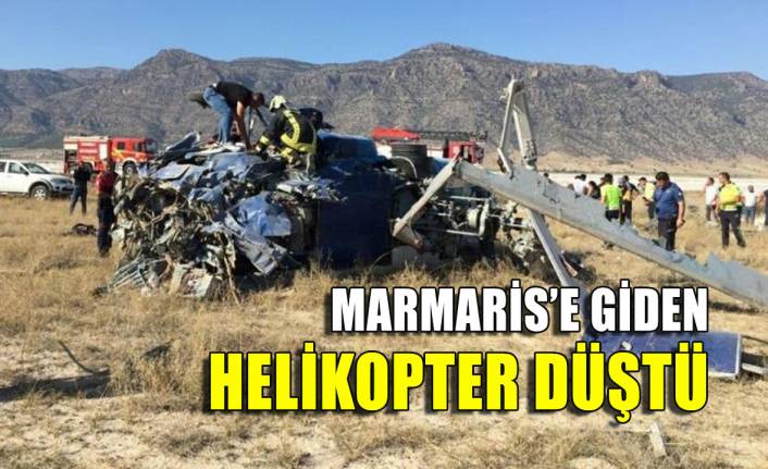 Marmaris'e giden söndürme helikopteri düştü!