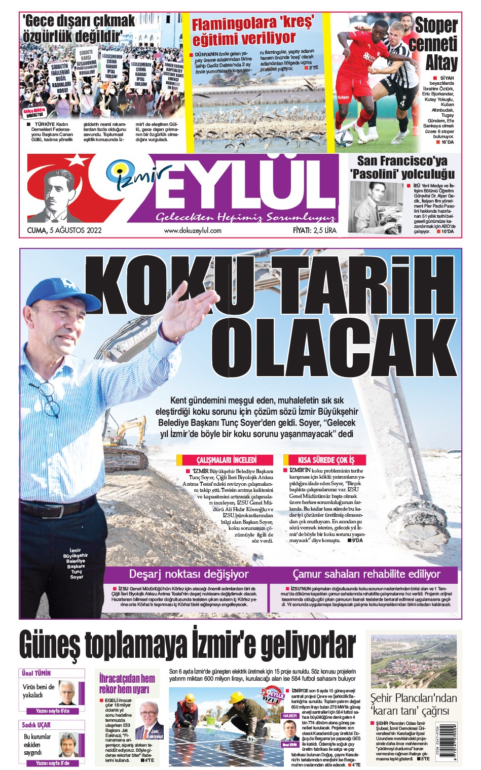Dokuz Eylül Gazetesi | İzmir, Türkiye, Dünya'dan Güncel Haberler - 05.08.2022 Manşeti